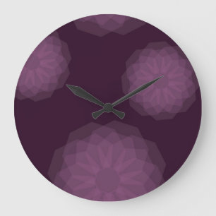 Relógio Grande Abstrato floral simples, roxo, legal e moderno