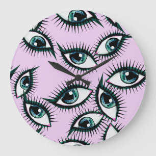 Relógio Grande Abstrato Icônico Design De Olhos De Montanha