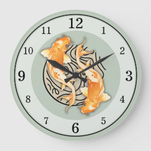 Relógio Grande Abstrato Koi Fish Acryall Clock