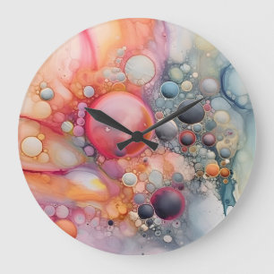 Relógio Grande Abstrato Liquid Pour Art Beach Vibes, Células de P