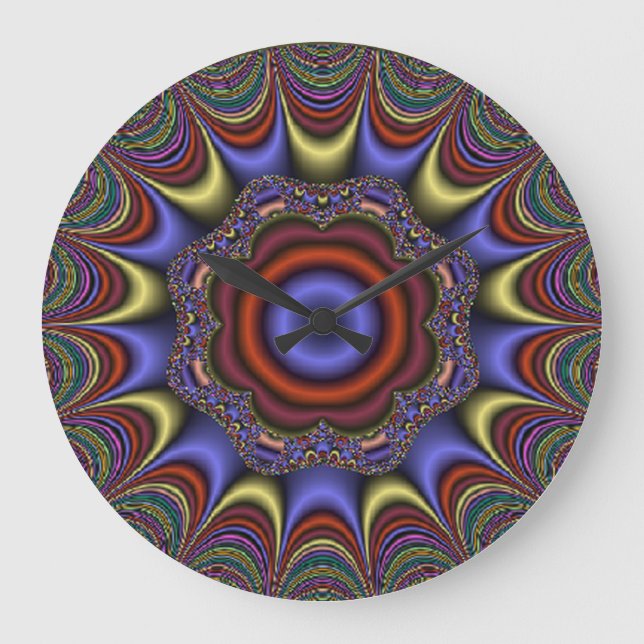 Relógio Grande Abstrato Mandala (Frente)