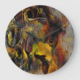 Relógio Grande Abstrato moderno da arte de linha