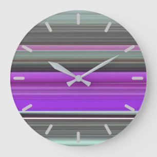 Relógio Grande Abstrato nº 1: Roxo e cinzas
