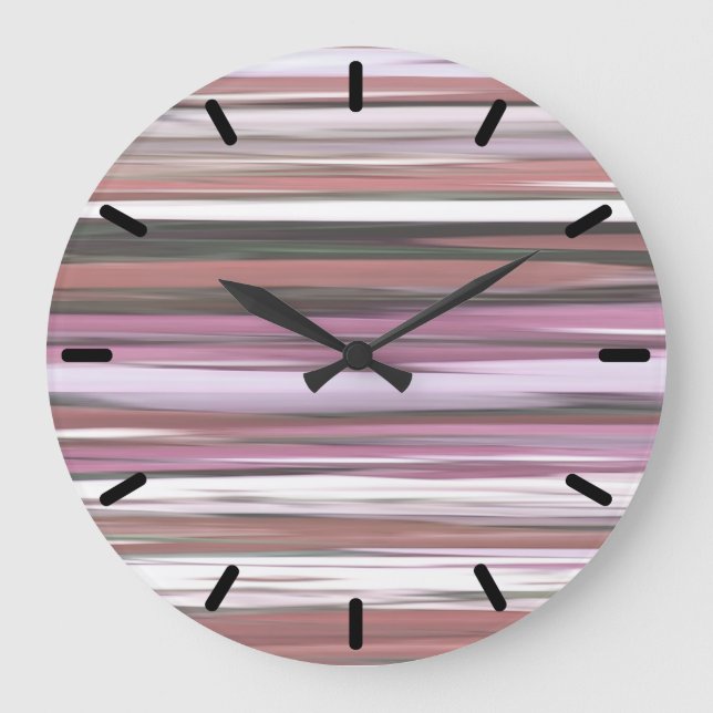 Relógio Grande Abstrato nº 2: borrão rosa (Frente)
