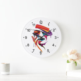 Relógio Grande Abstrato pintura de mulheres coloridas 