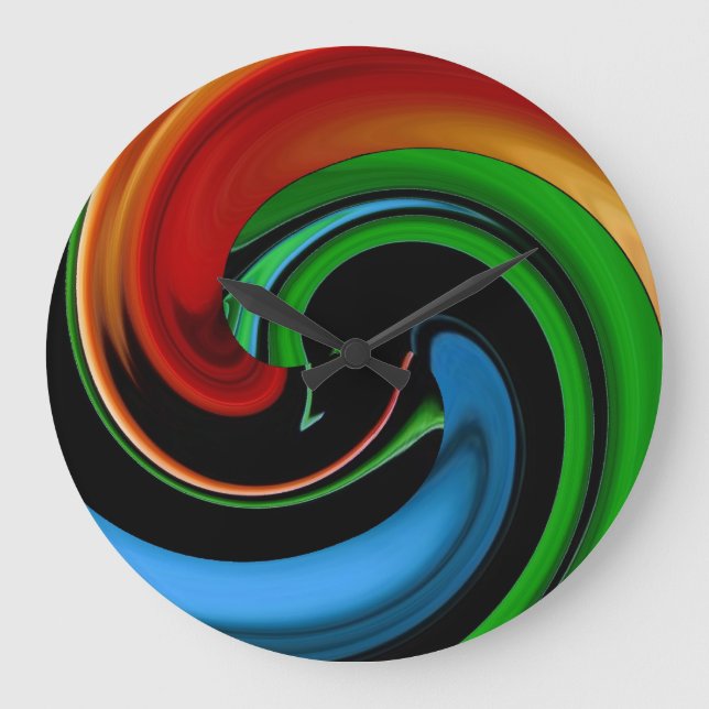 Relógio Grande Abstrato Rainbow Cartoon Face Wall Clock (Frente)
