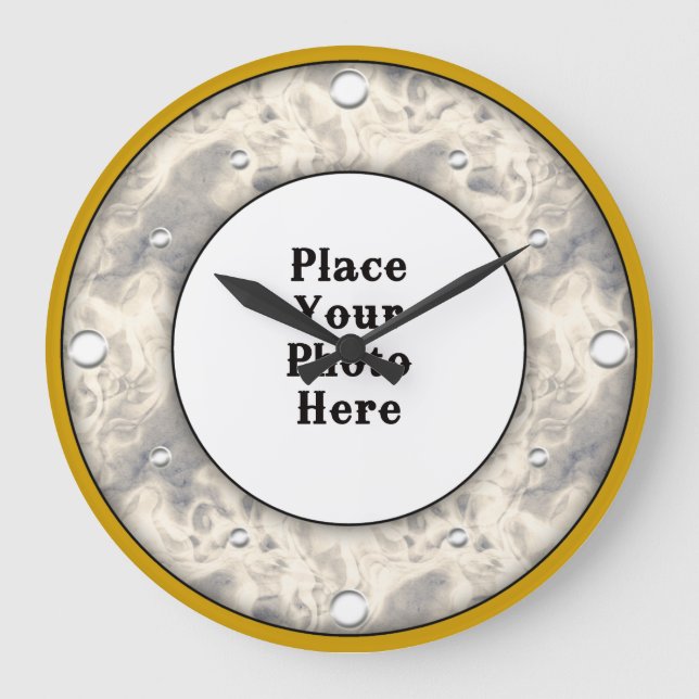 Relógio Grande Abstrato Smoking Frame Your Photo Wall Clock (Frente)