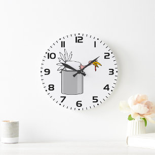 Relógio Grande Ação de Graças Cansou a Turquia no Humor do Pote C