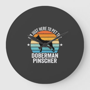 Relógio Grande Acaricie o Doberman Pinscher Retro