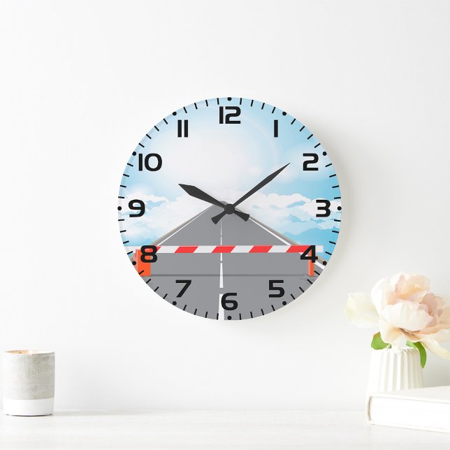 Relógio Grande Acesso Bloqueado à Barreira Rodoviária Vermelha e  (Criador carregado)