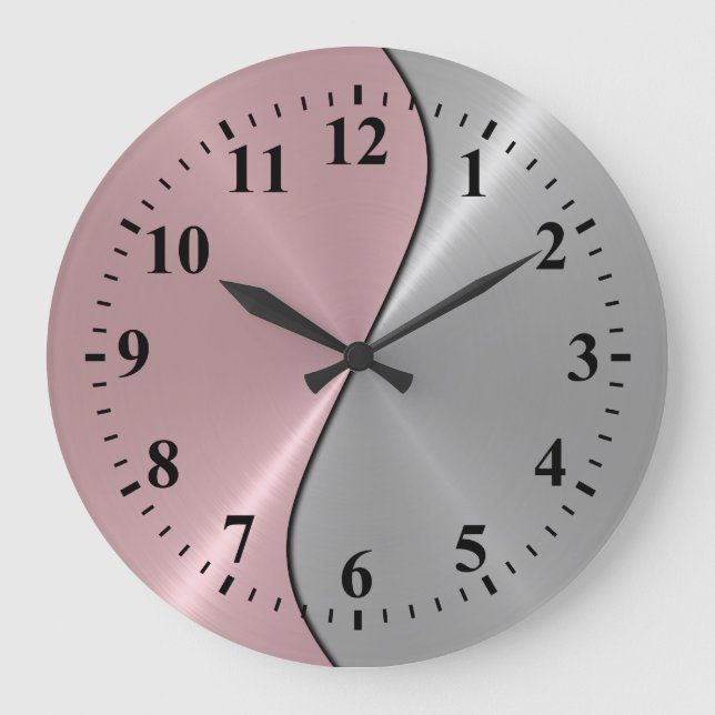 Relógio Grande Aço inoxidável prateado - aparência Deco 5 (Frente)