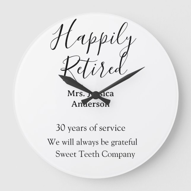 Relógio Grande Adição de aposentadoria feliz anos de serviço apos (Frente)