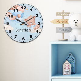 Relógio Grande Adorable Teddy Bear with Balloons