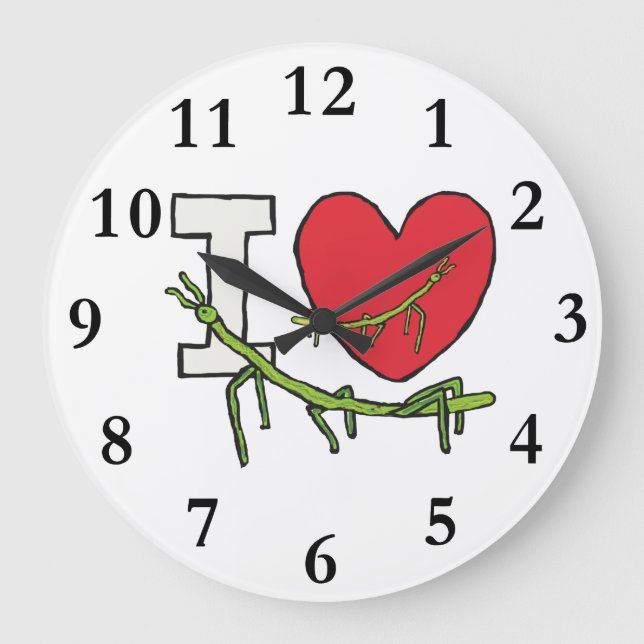 Relógio Grande Adoro Insetos Stick (Frente)