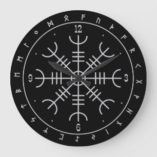 Relógio Grande Aegishjalmr Runers Wall Clocks