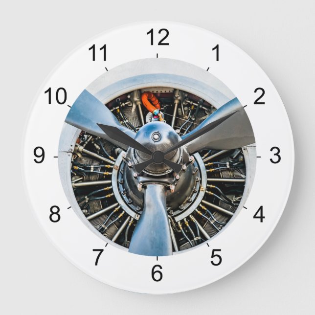 Relógio Grande Aeronave Douglas DC-3. Hélice (Frente)