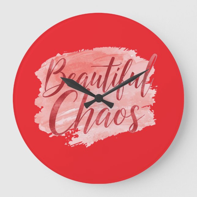 Relógio Grande Aesthetic Beautiful Chaos Script Typography (Frente)