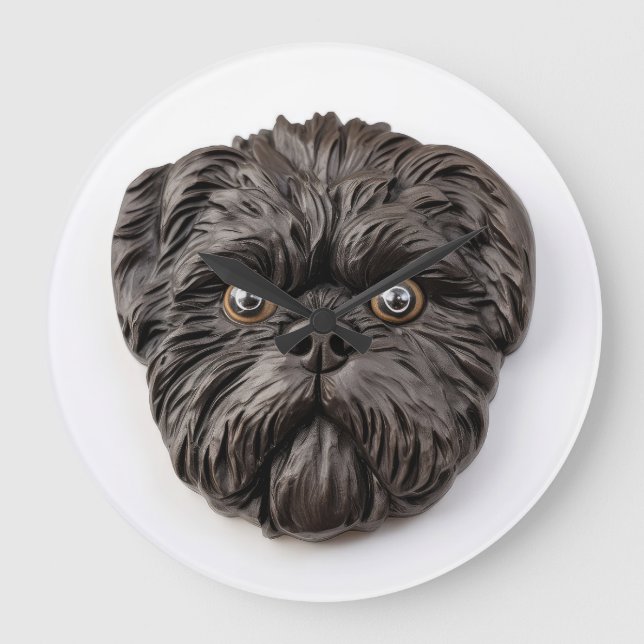 Relógio Grande Affenpinscher 3D Inspirado (Frente)