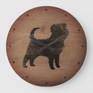 Relógio Grande Affenpinscher Silhouette Rustic