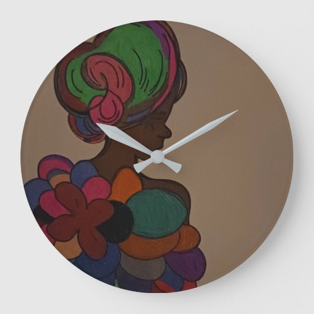 Relógio Grande African American Fairy Wall Clock (Frente)