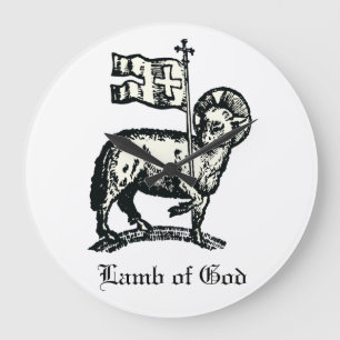 Relógio Grande Agnus Dei O Cordeiro Pascal de Deus Arte Fina