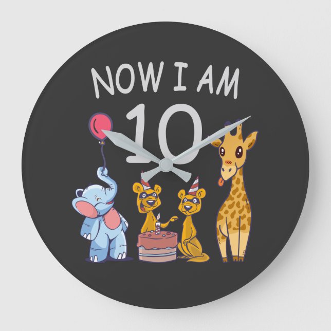 Relógio Grande Agora tenho 10 anos no décimo aniversário do Zoo (Frente)