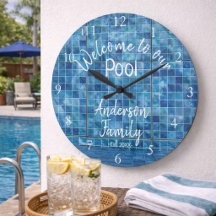 Água Piscina Azul Personalizada Bem-vindo à nossa 
