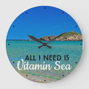 Relógio Grande Água turquesa de areia branca necessita de vitami