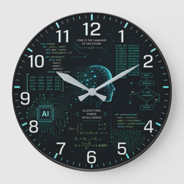 Relógio Grande AI Coding Programming Computer Science Software  (Frente)