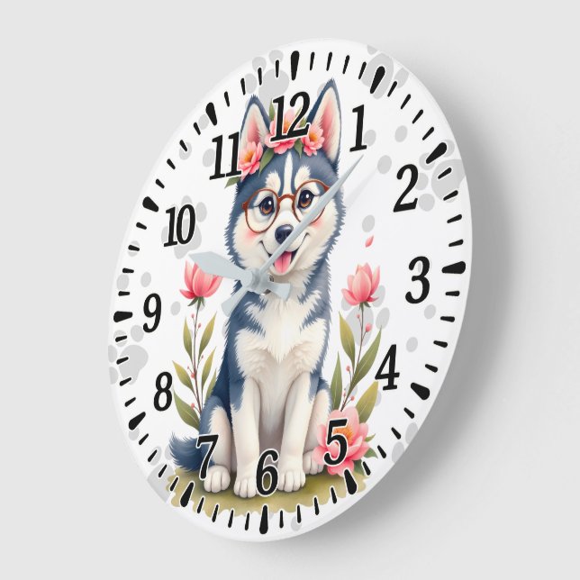 Relógio Grande Alaskan Husky (Ângulo)