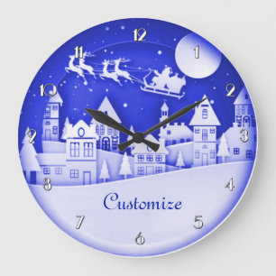 Relógio Grande Aldeia de inverno de Papais noeis personalizados