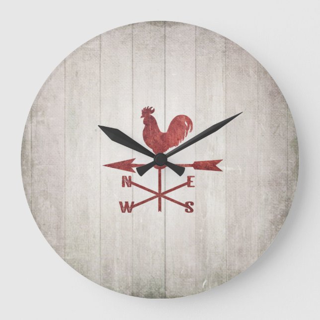 Relógio Grande Aleta de tempo rústica (vermelha) (Frente)