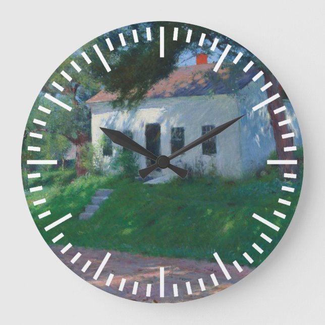 Relógio Grande Algodão branco na estrada por Dennis Miller Bunker (Frente)