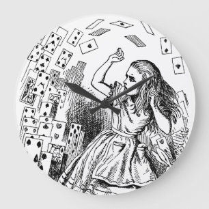 Relógio Grande Alice no País das Maravilhas Vintage, Cartas de Ba