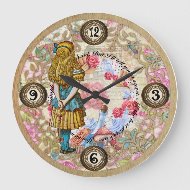 Relógio Grande Alices Adventures In Wonderland Clock (Frente)
