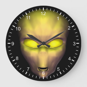 Relógio Grande Alienígena amarela
