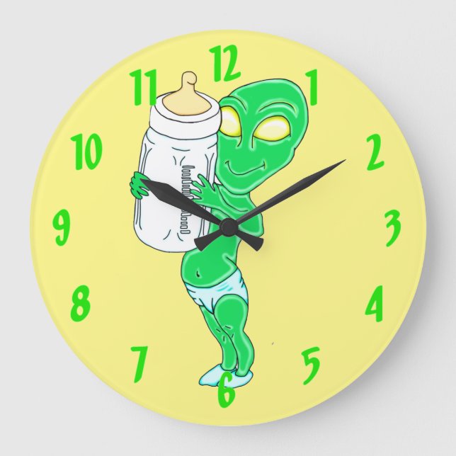 Relógio Grande Alienígena Baby Boy (Frente)