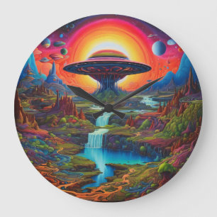Relógio Grande Alienígena do Dreamscape Psychedelic