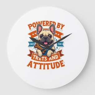 Relógio Grande Alimentado Por Guloseimas E Atitude Bulldog Francê