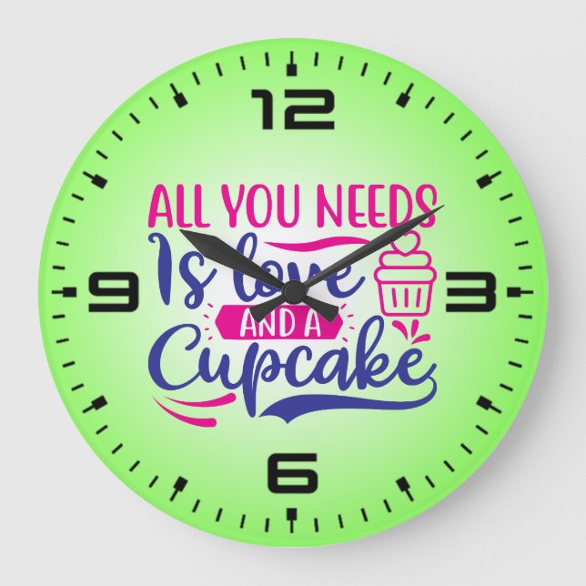 Relógio Grande All You Needs is Love And Cupcake-67518 (Frente)