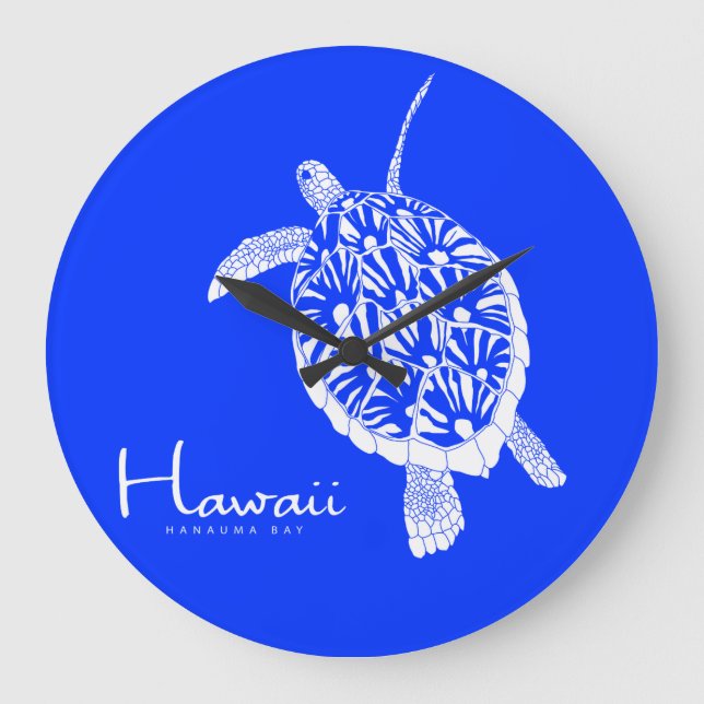 Relógio Grande Aloha Hawaii Honu Turtle (Frente)