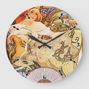 Relógio Grande Alphonse Mucha Biscuits Lefevre-Utile
