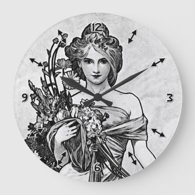 Relógio Grande Alphonse Mucha Broken Blossoms (Frente)
