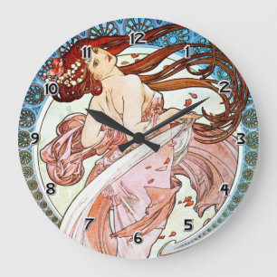 Relógio Grande Alphonse Mucha Dance