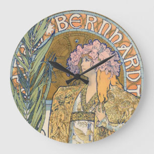 Relógio Grande Alphonse Mucha - Pintura Sarah Bernhard