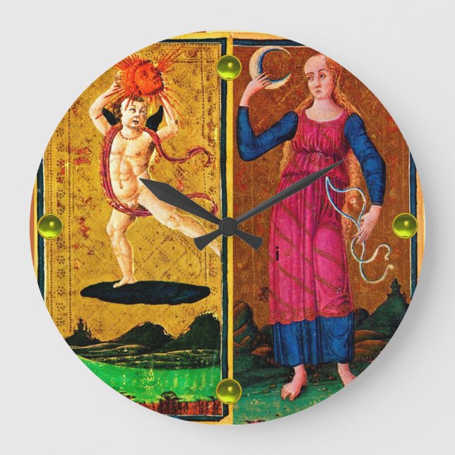 RELÓGIO GRANDE ALVOS ANTICOS DE RENASCIMENTO/SOL E LUA (Frente)