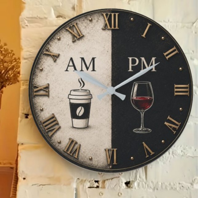 Relógio Grande AM PM Coffee and Wine (Criador carregado)
