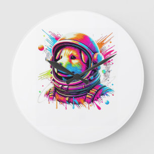 Relógio Grande Amante de Cachorro Espacial Design