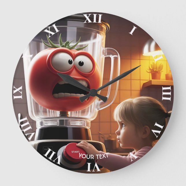 Relógio Grande Amante de tomate de garota fantástica (Frente)