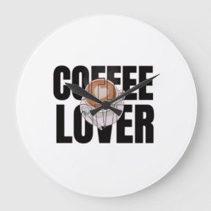 Relógio Grande Amante do Café – Viciado em Café Desi de Cafeína d